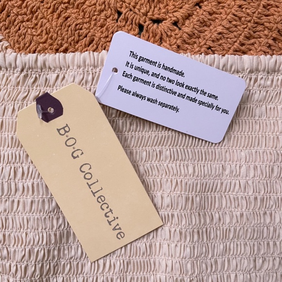 B.O.G Collective Crochet Cropped Triangle Halter Top Size Large NWT - Picture 5 of 8